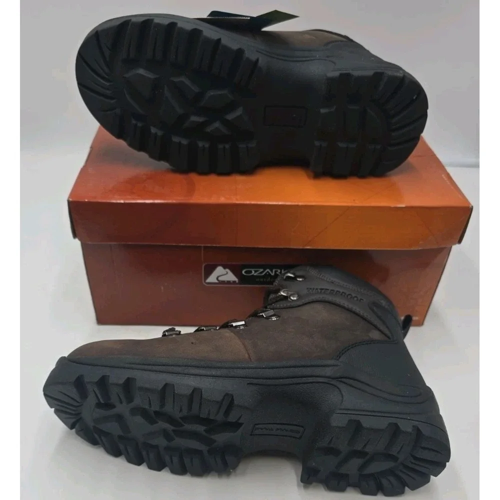 Ozark Trail Bandy  Men's Hiking Boots 7.5 Dark Brown Leather Waterproof